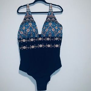 Blue One Piece Swim Suit